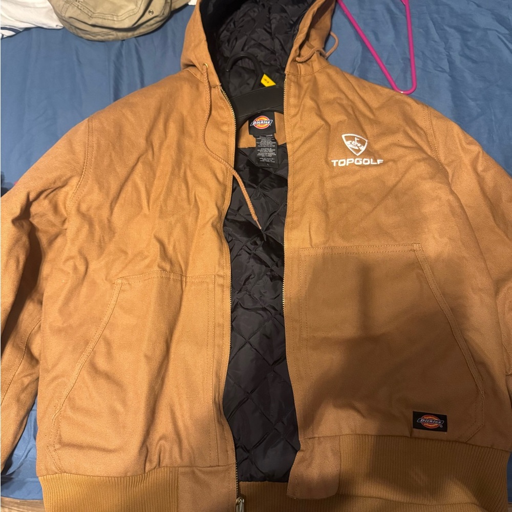 Dickies Top Golf Tan Canvas Jacket with hood